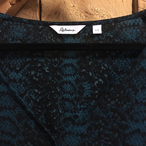 Green and black peplum snakeskin print shirt - Picture 3 of 3